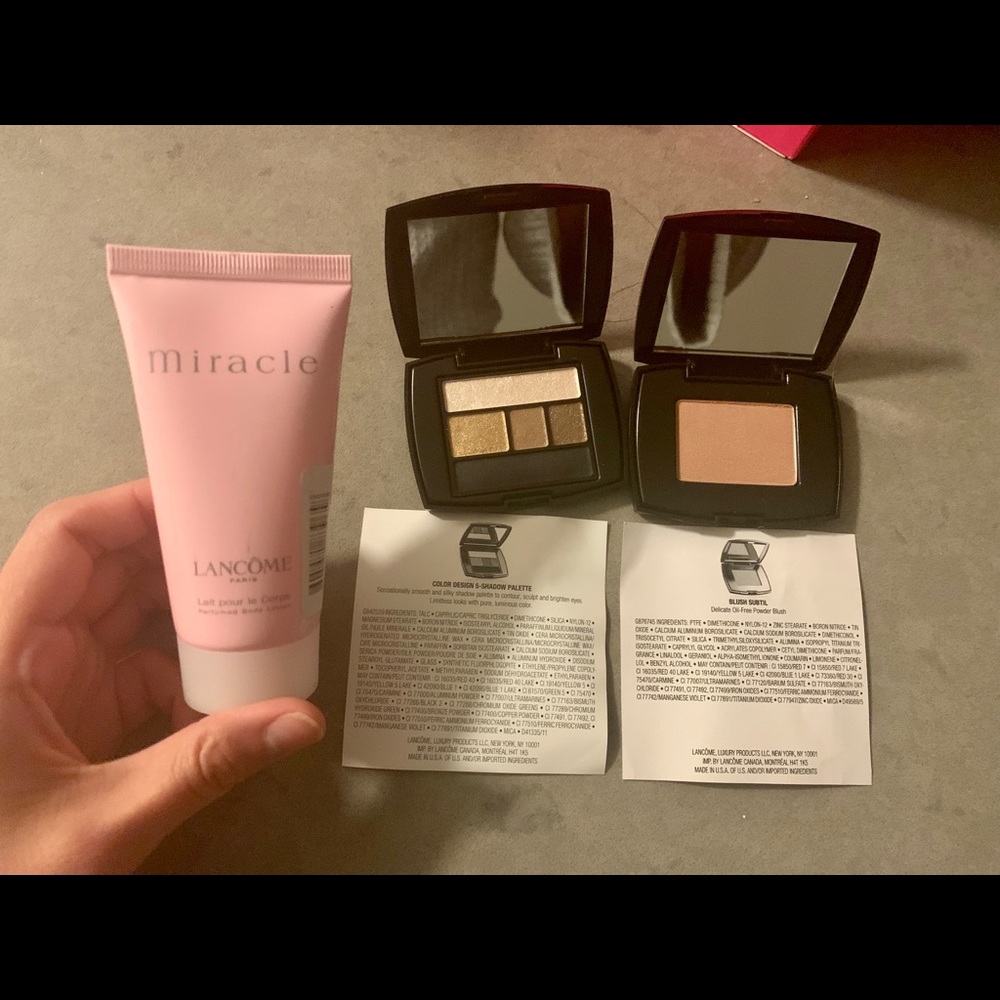 Lancôme Eyeshadow Pallet, Blush and body lotion
